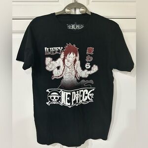 One Piece Luffy Anime Graphic Tee Black Shirt Men’s M Manga Streetwear